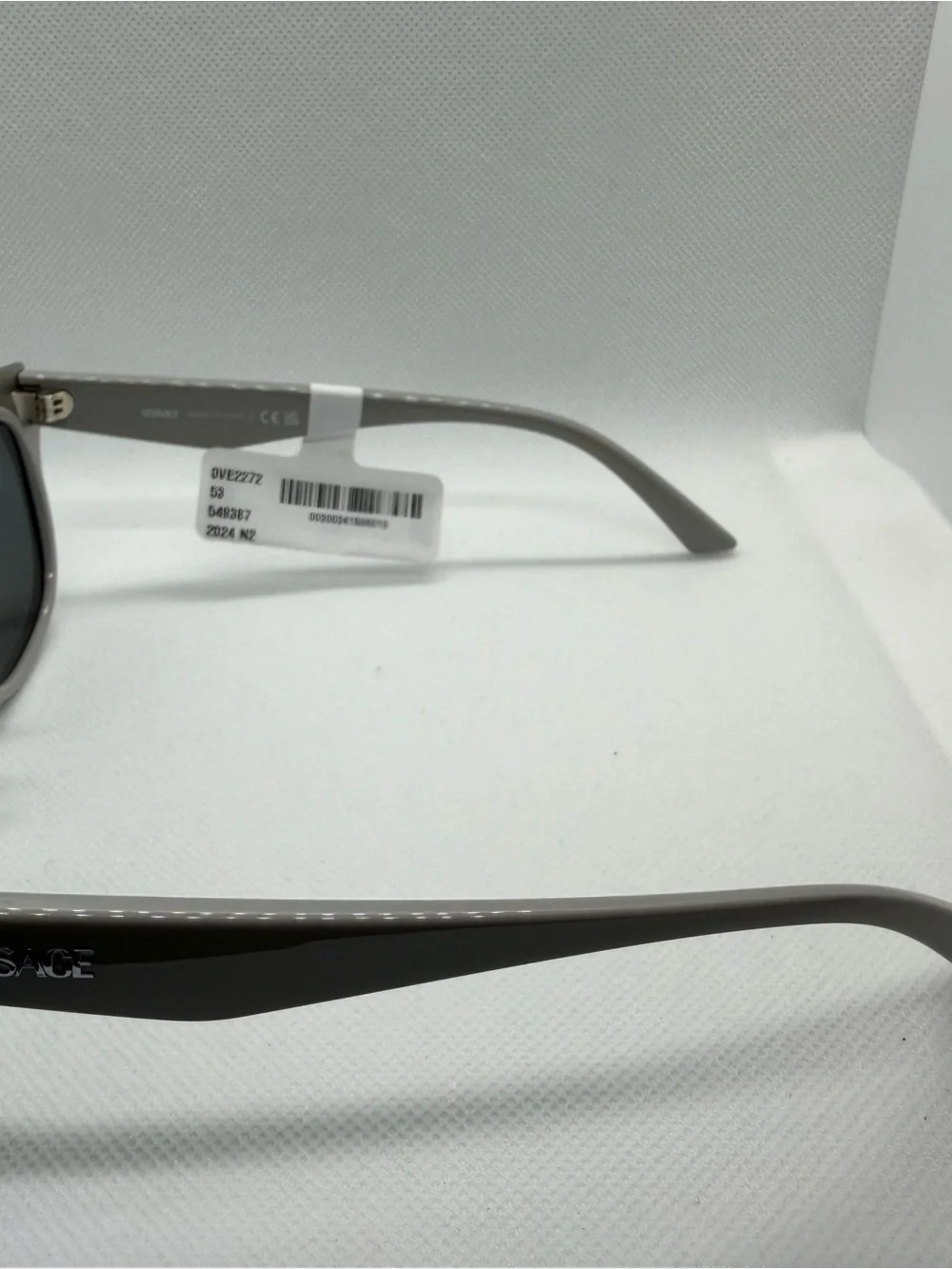 Versace Men’s Silver-Gray Frame Sunglasses with Dark Lenses